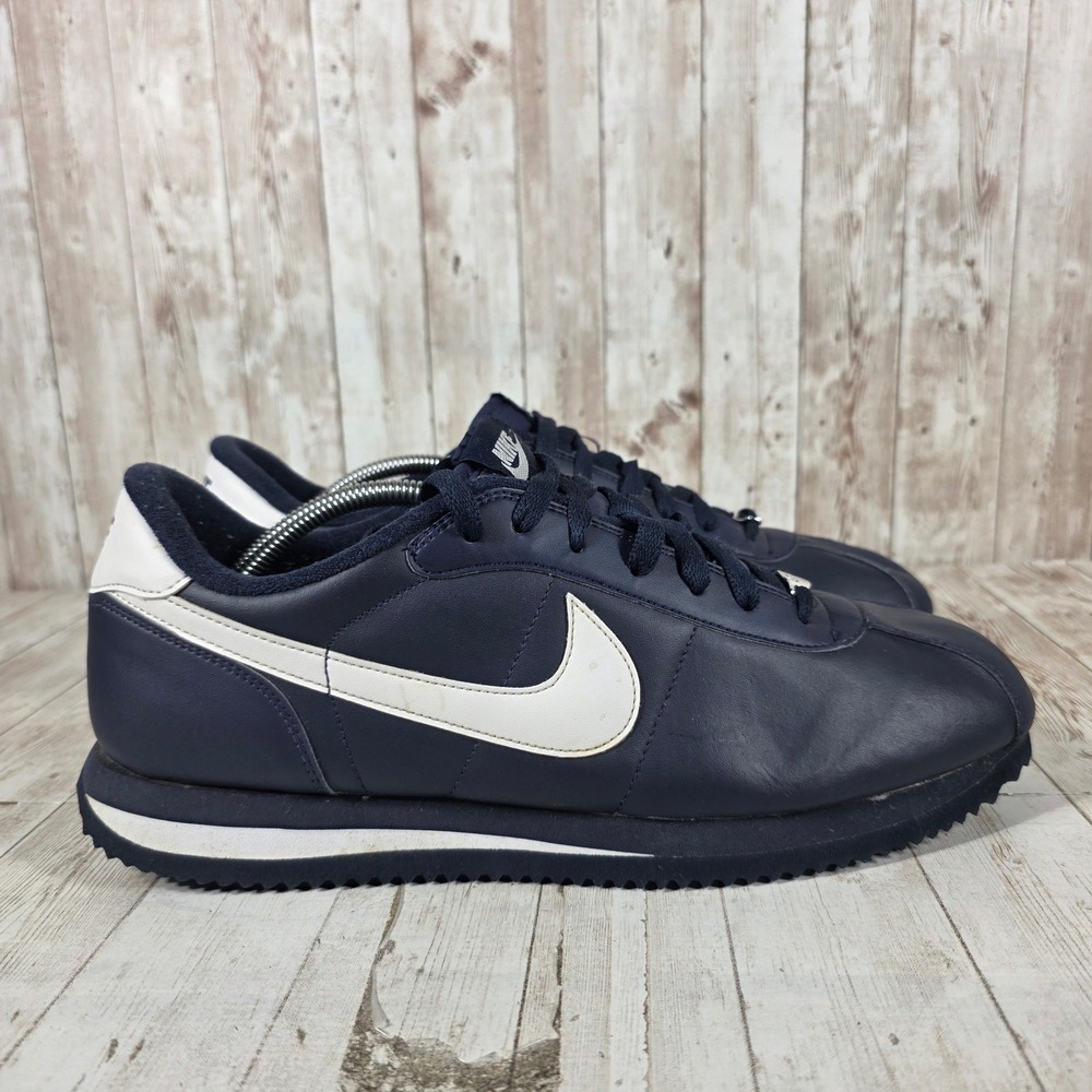 Nike Cortez Basic Leather Midnight Navy White Mens 12.5 316418-402 Low Top‎